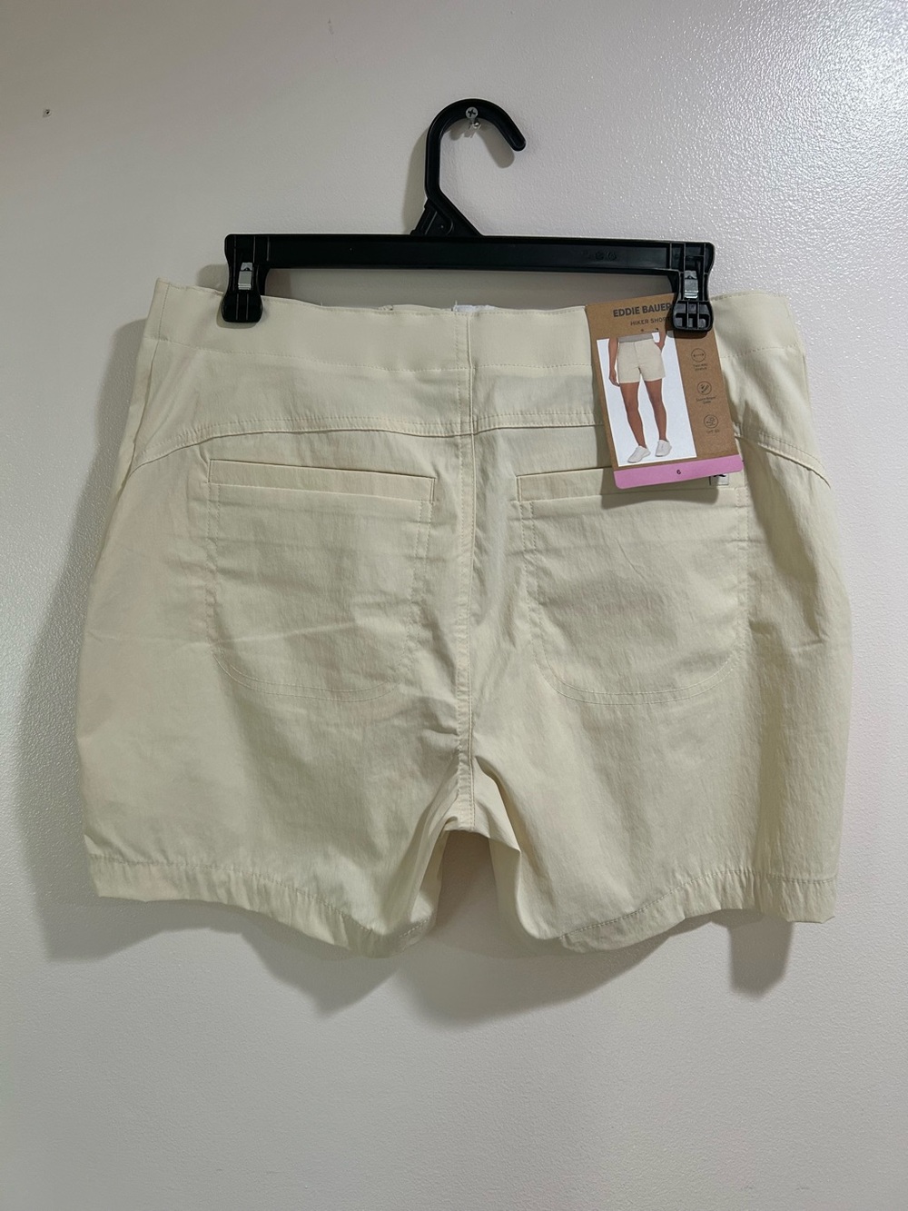 Eddie Bauer Women’s Hiker Shorts Size 6 Cream NWT Stretch UPF 50 StormRepel - Picture 4 of 9